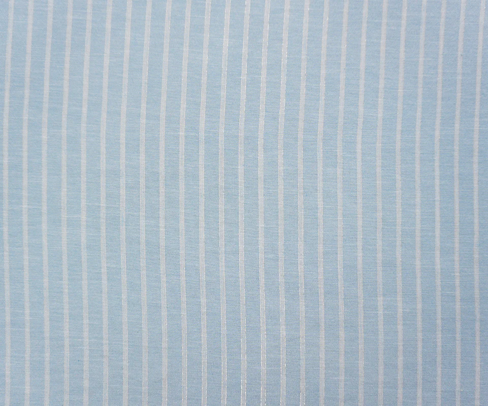 Blue-Silver-White Famous Maker Poly Lurex Stripe Woven Fabric - Image 4