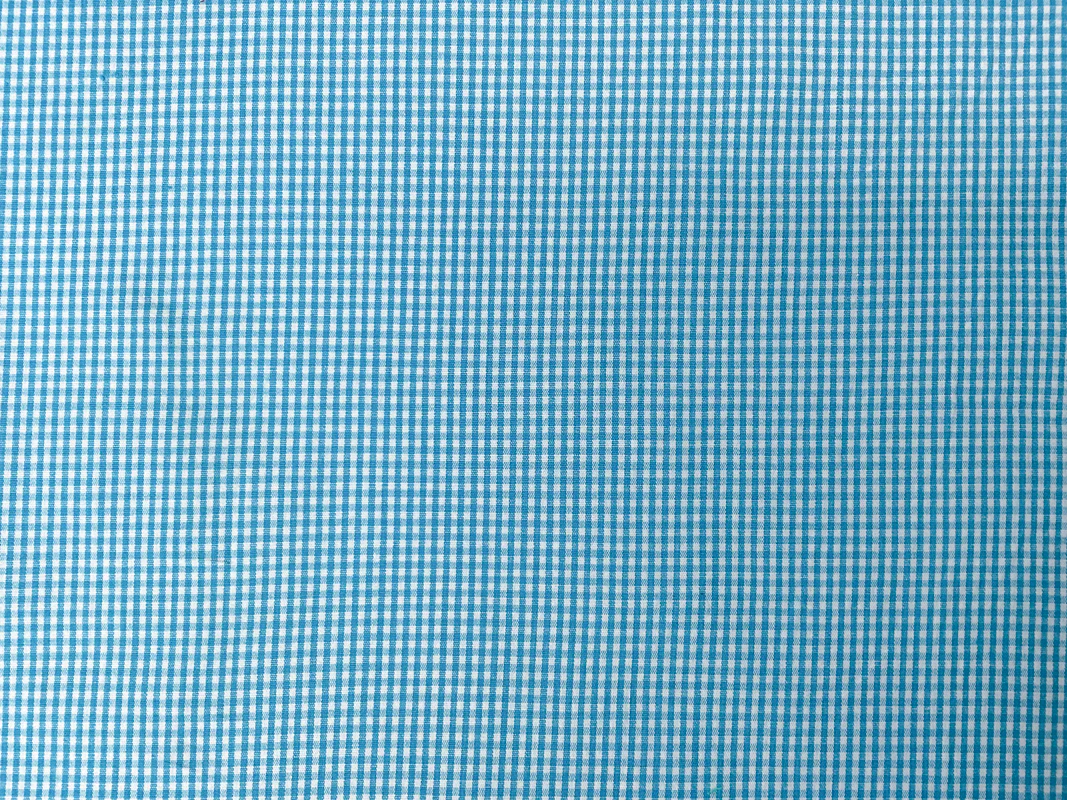 Blue-White Cotton Spandex Check Gingham Woven Fabric - Image 3