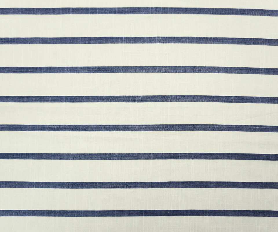 Blue-White Famous Maker Cotton Stripe Twill Slub Woven Fabric - Image 4