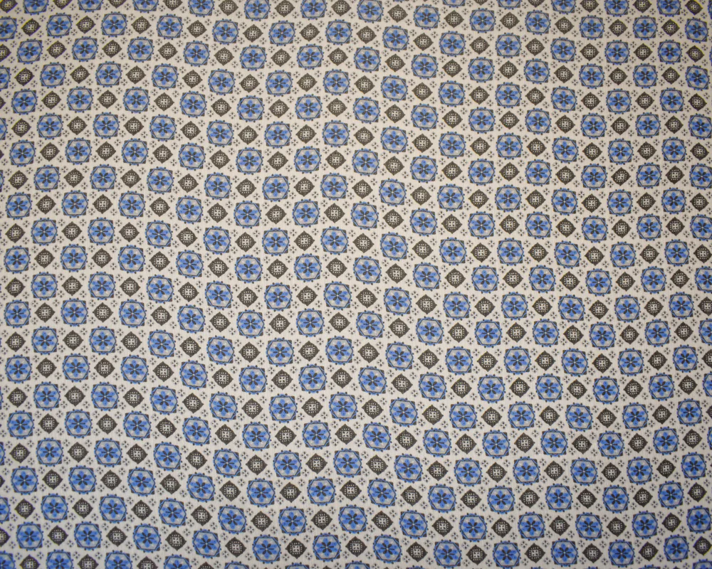 Blue-White-Multi Poly Kaleidoscope Printed Crinkle Yoryu Chiffon Woven Fabric - Image 3
