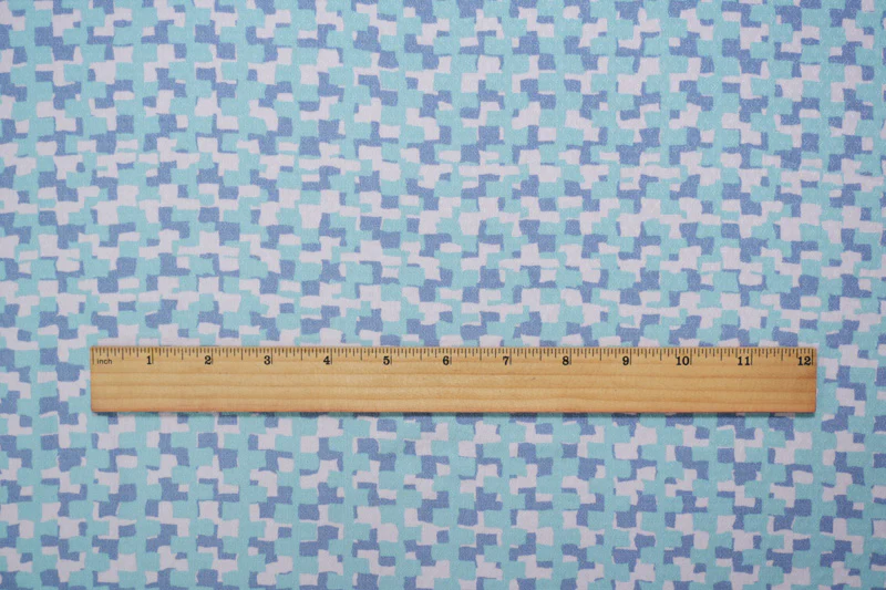Blue-White Rayon Abstract Printed Dobby Woven Fabric - Image 4