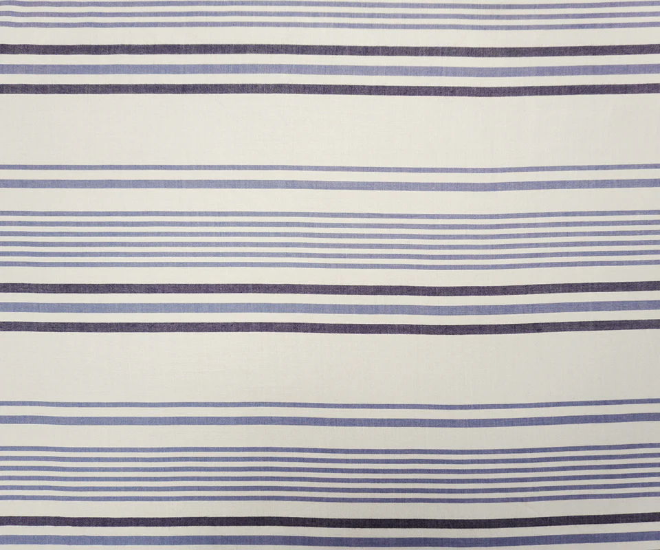 Blue-White Rayon Famous Maker Stripe Twill Woven Fabric - Image 4