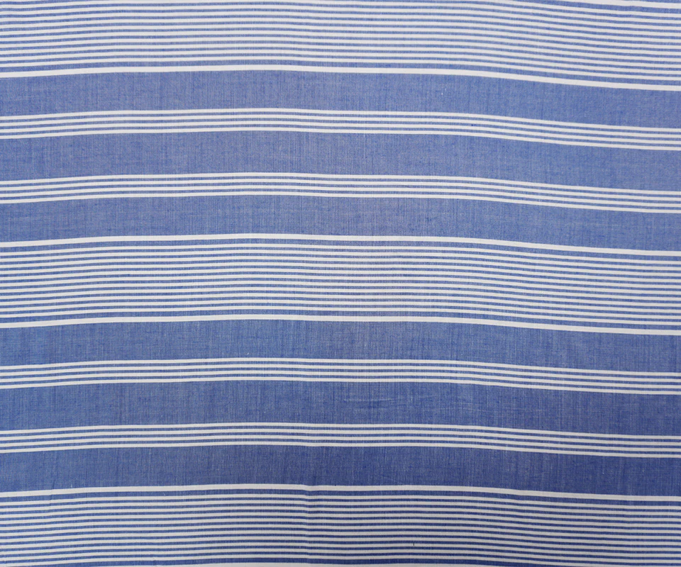 Blue-White Rayon Stripe Woven Fabric - Image 4