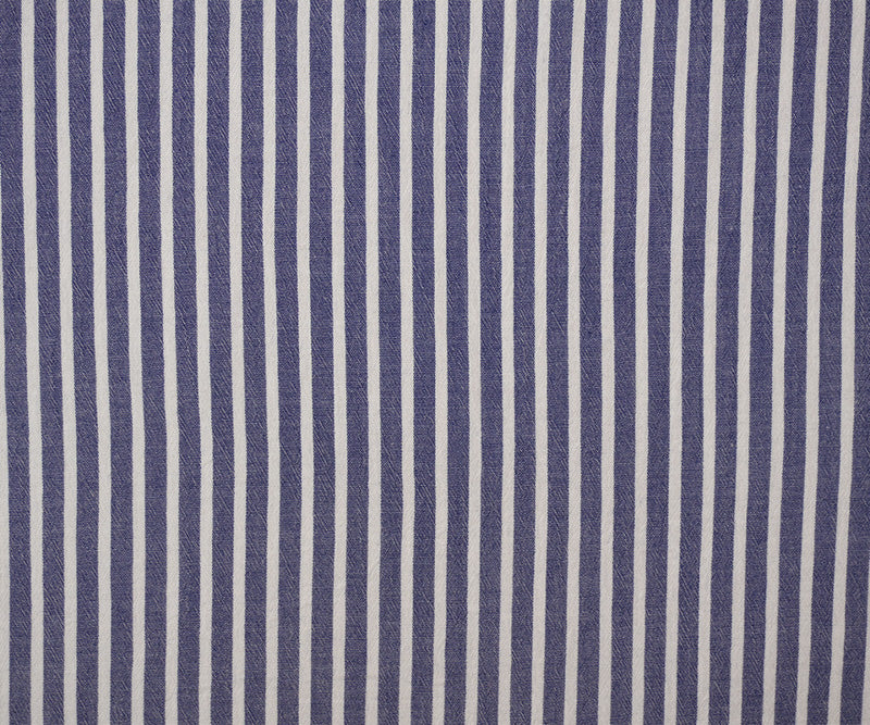 Blue-White Rayon Stripe Yarn Dyed Textured Woven Fabric - Image 3