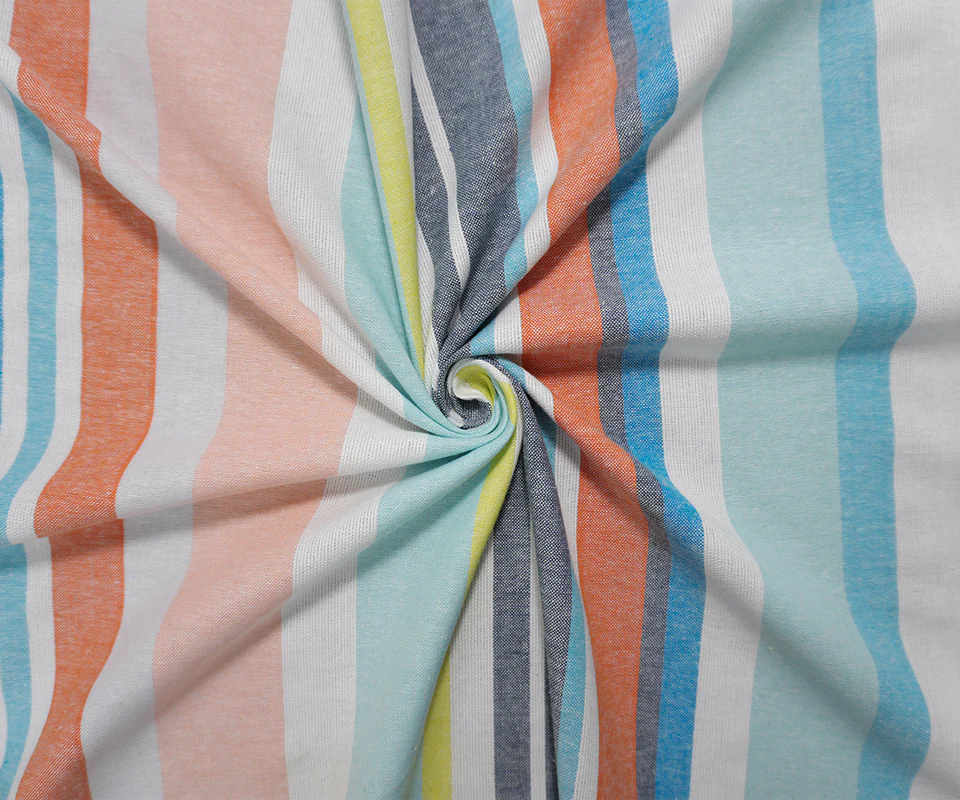 Blue-White-Red-Multi Famous Maker Cotton Stripe Woven Fabric - Image 3