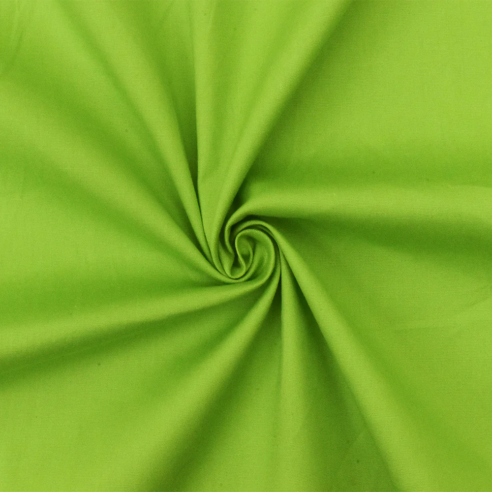 Bright Green Cotton Solid Stretch Spandex Poplin Woven Fabric - Image 3