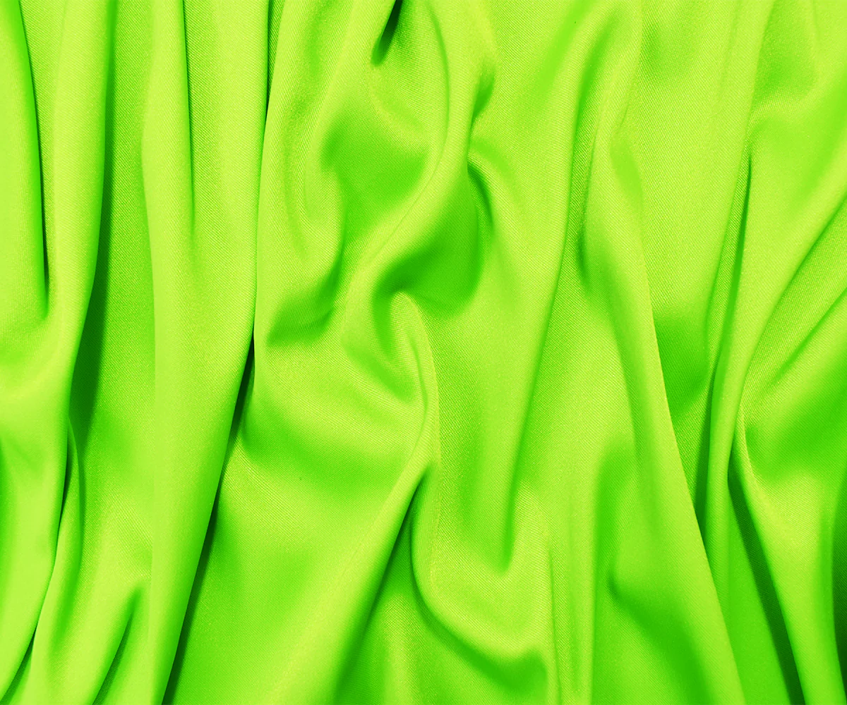 Bright Green Poly Stretch Spandex Lamour Solid Satin Woven Fabric - Image 3