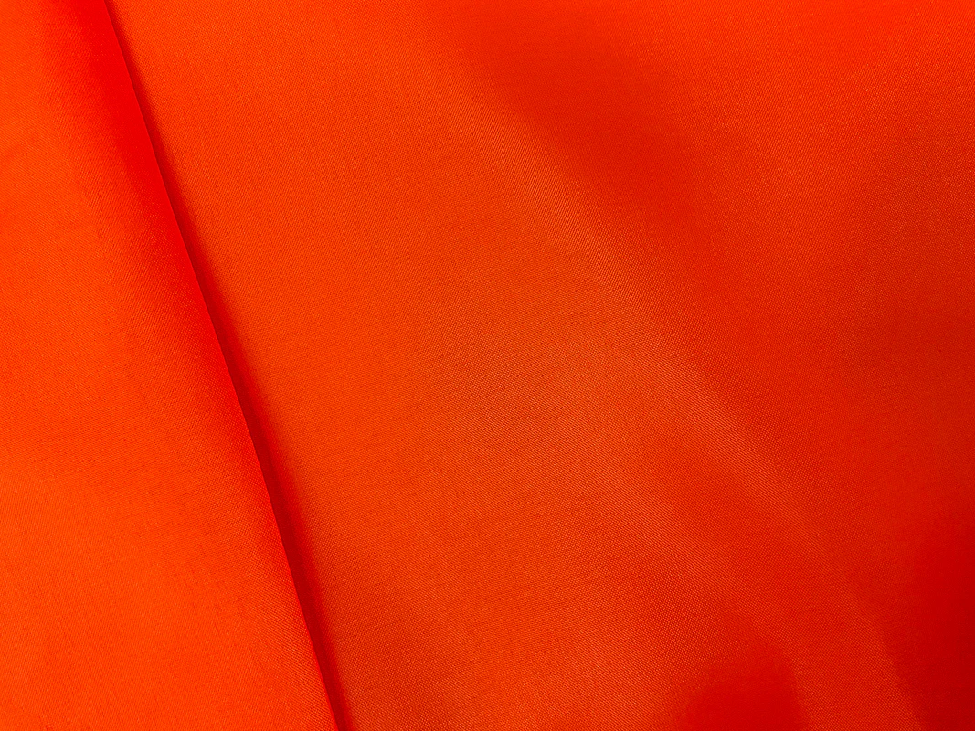 Bright Neon Orange Poly China Silk Solid Lining Woven Fabric - Image 2