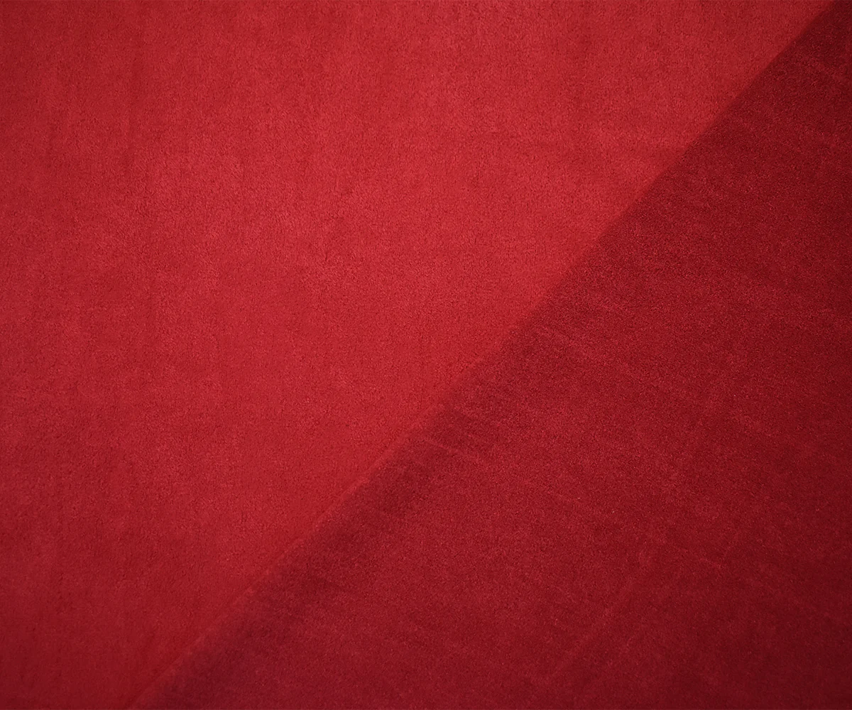 Bright Red Stretch Spandex Solid Microsuede Knit Fabric - Image 2