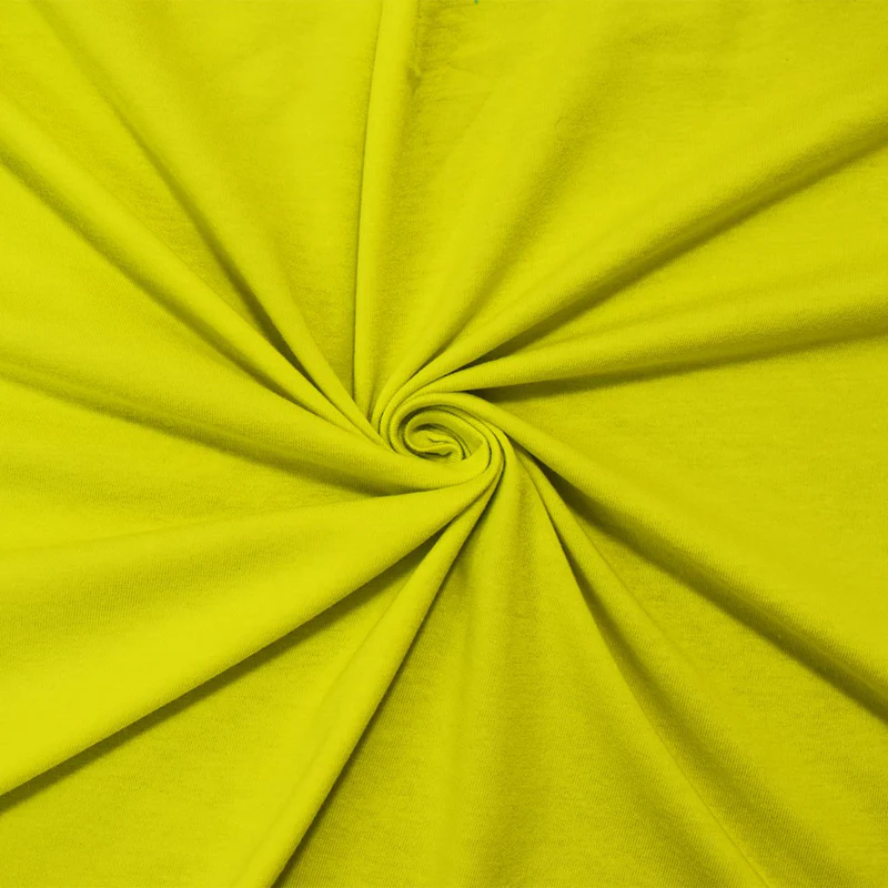 Bright Yellow Cotton Stretch Spandex Solid Jersey Knit Fabric