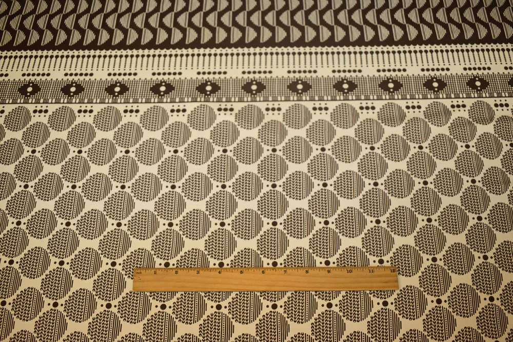 Brown-Beige Dot Striped Pattern Printed Stretch Silk Jersey Knit Fabric - Image 3