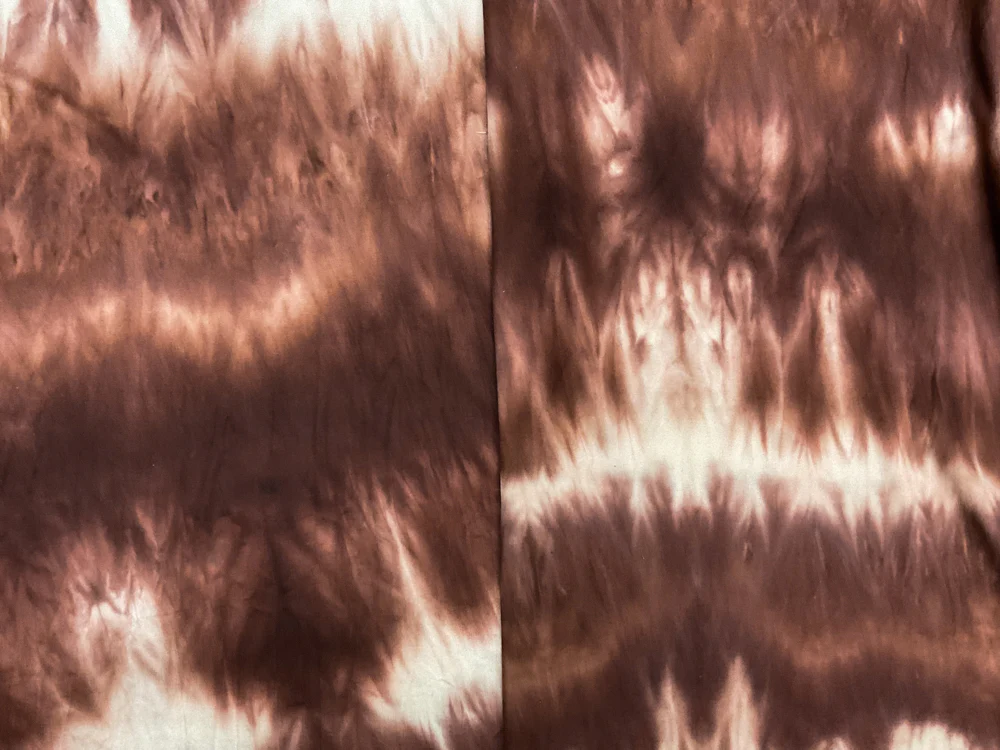 Brown-Beige Poly Stretch Spandex Tie Dye Double Brushed Jersey Knit Fabric - Image 3