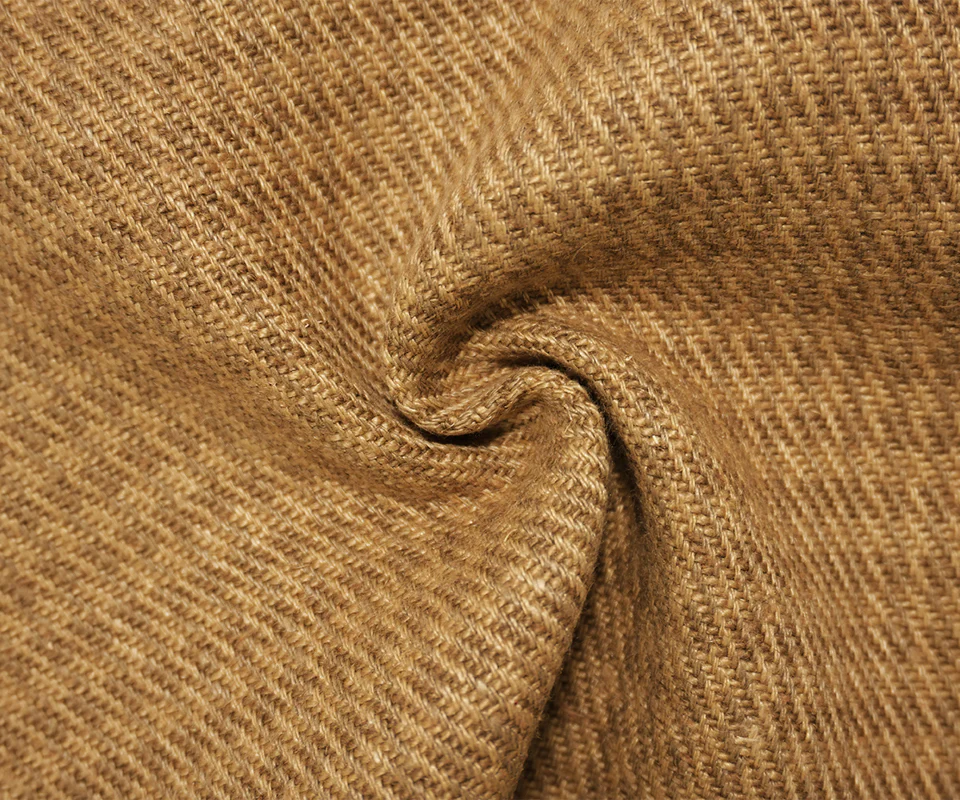Brown Beige Washed Linen Houndstooth Home Decorating Fabric - Image 2
