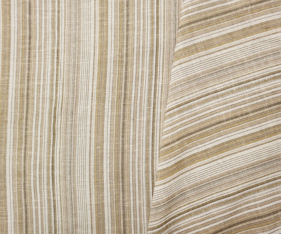 Brown Famous Maker Cotton Stripe Slub Woven Fabric - Image 2