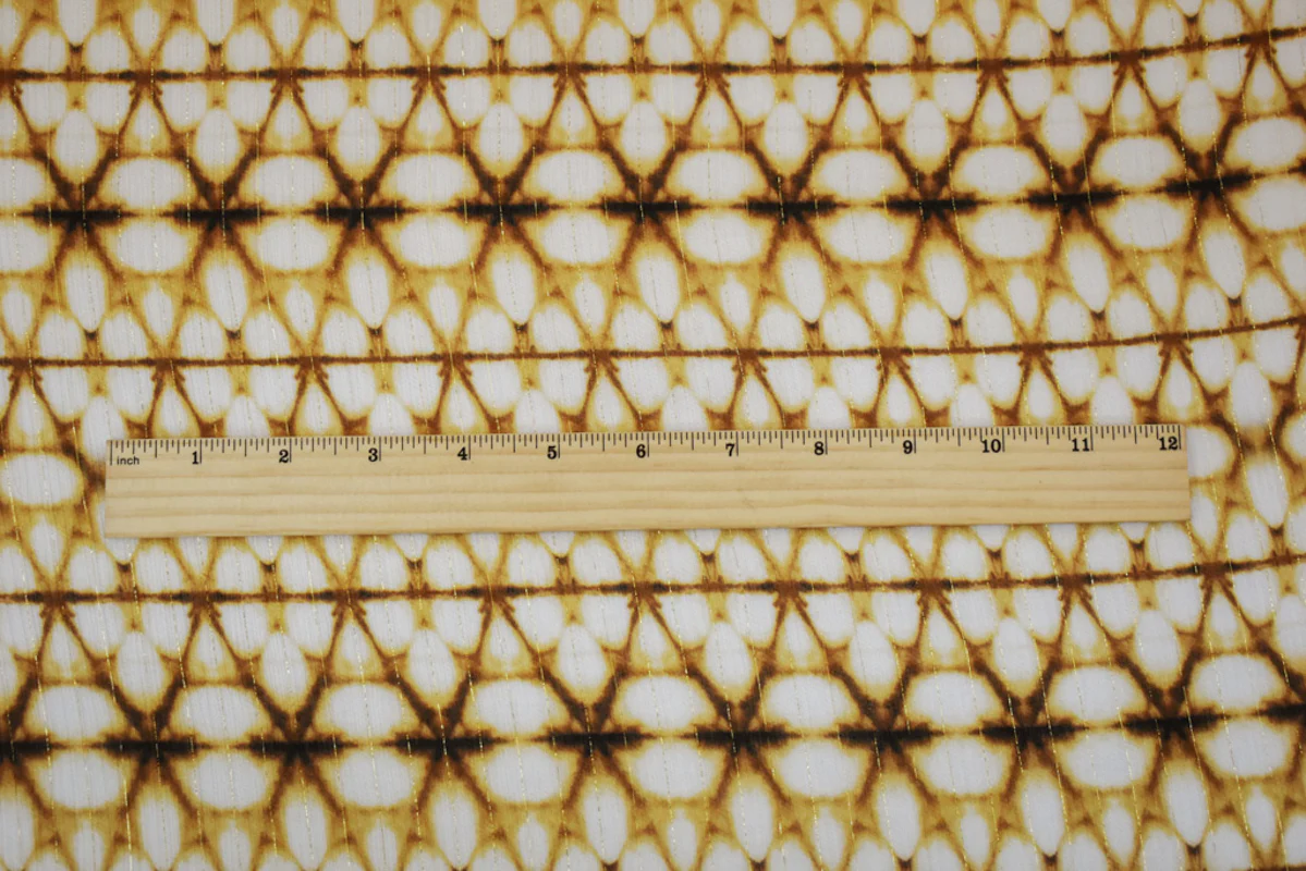 Brown-Multi Famous Designer Prism Crinkled Georgette Fabric - Image 5