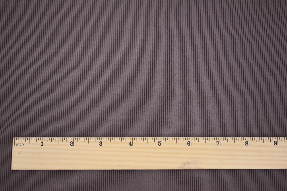 Brown Nylon Stretch Spandex 2x2 Rib Knit Fabric - Image 2