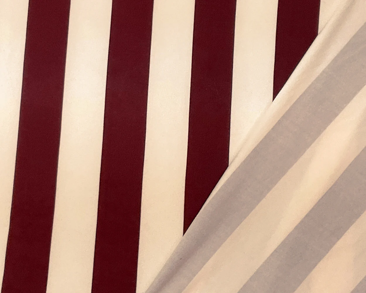 Brown-Off-White Poly Spandex Stretch Stripe Print DB Jersey Knit Fabric - Image 2