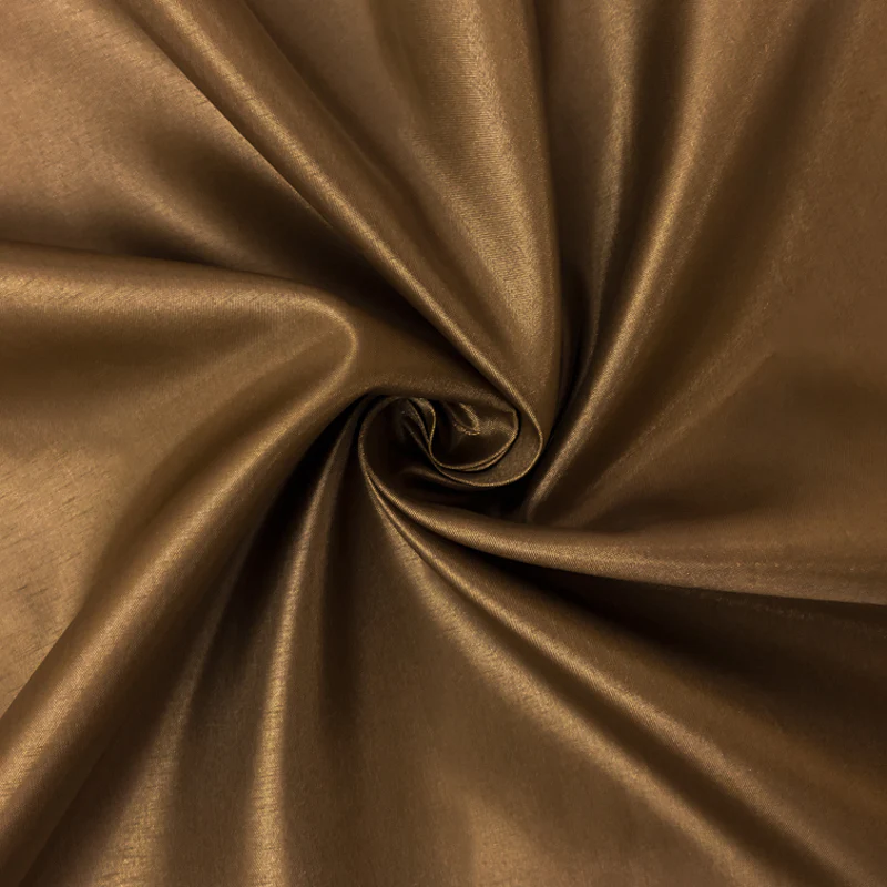 Brown Poly China Silk Solid Lining Woven Fabric