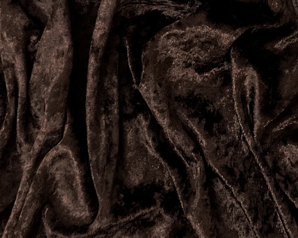 Brown Poly Spandex Stretch Crushed Velvet Knit Fabric - Image 3
