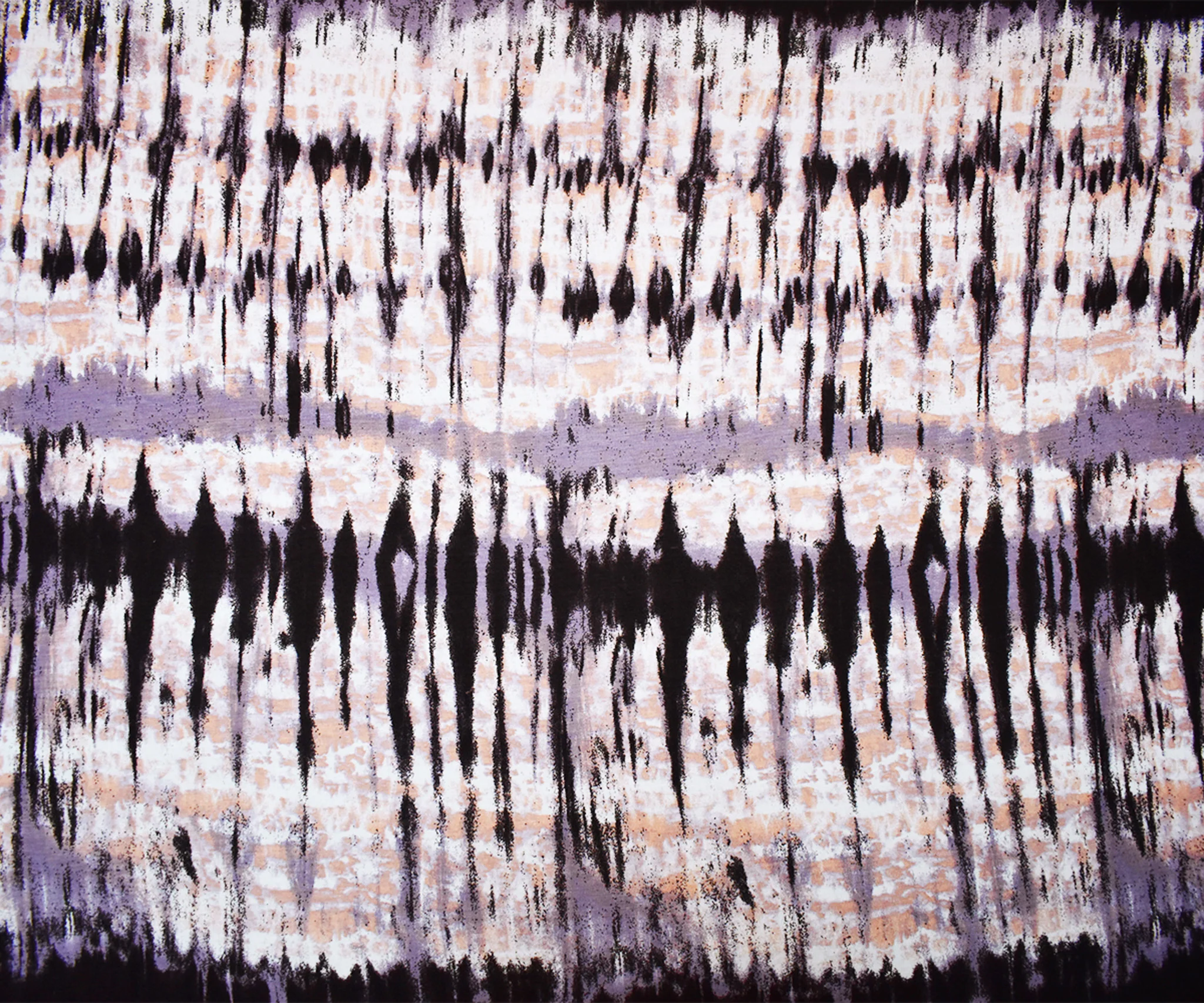 Brown-Purple-Multi Rayon Tie Dye Printed Jersey Knit Fabric - Image 3