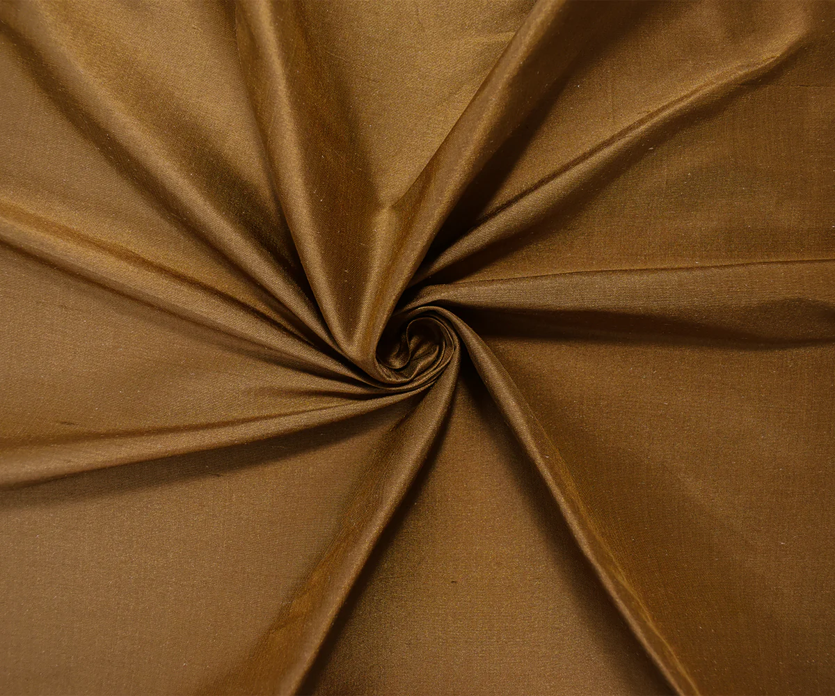 Brown Silk Iridescent Shantung Woven Fabric - Image 3