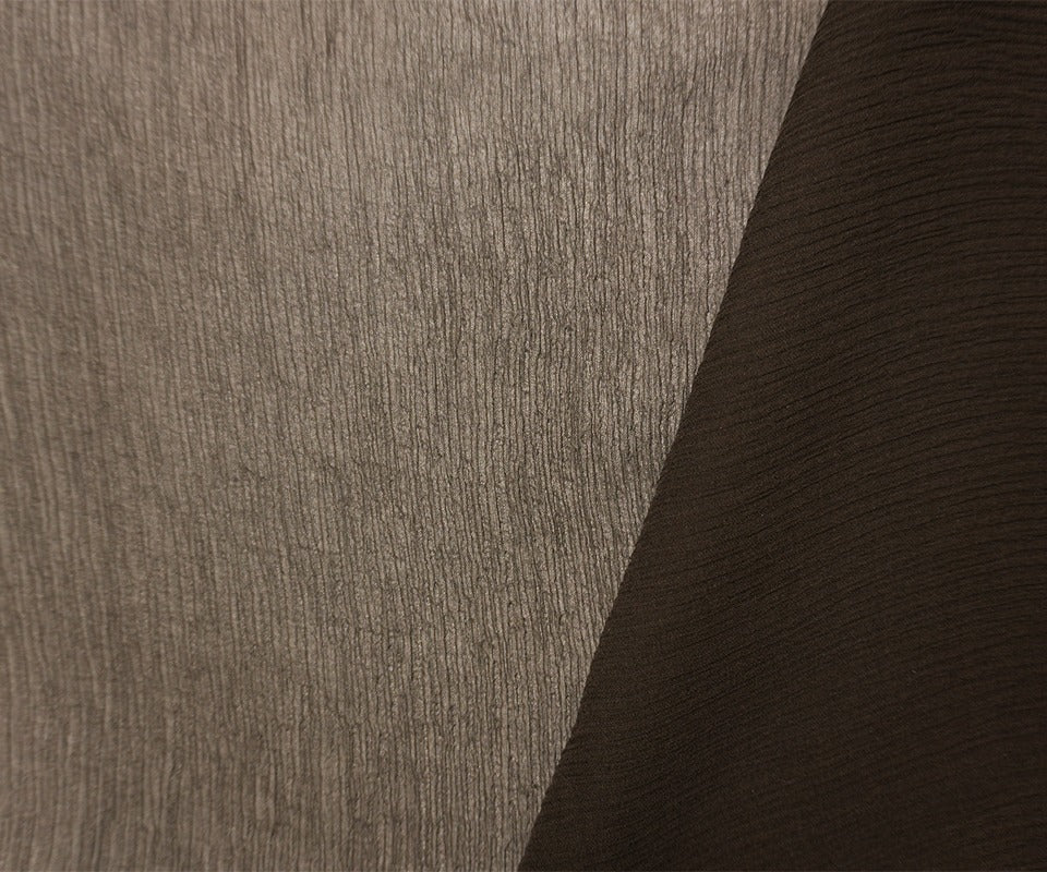 Brown Silk Solid Crinkle Yoryu Chiffon Woven Fabric - Image 2