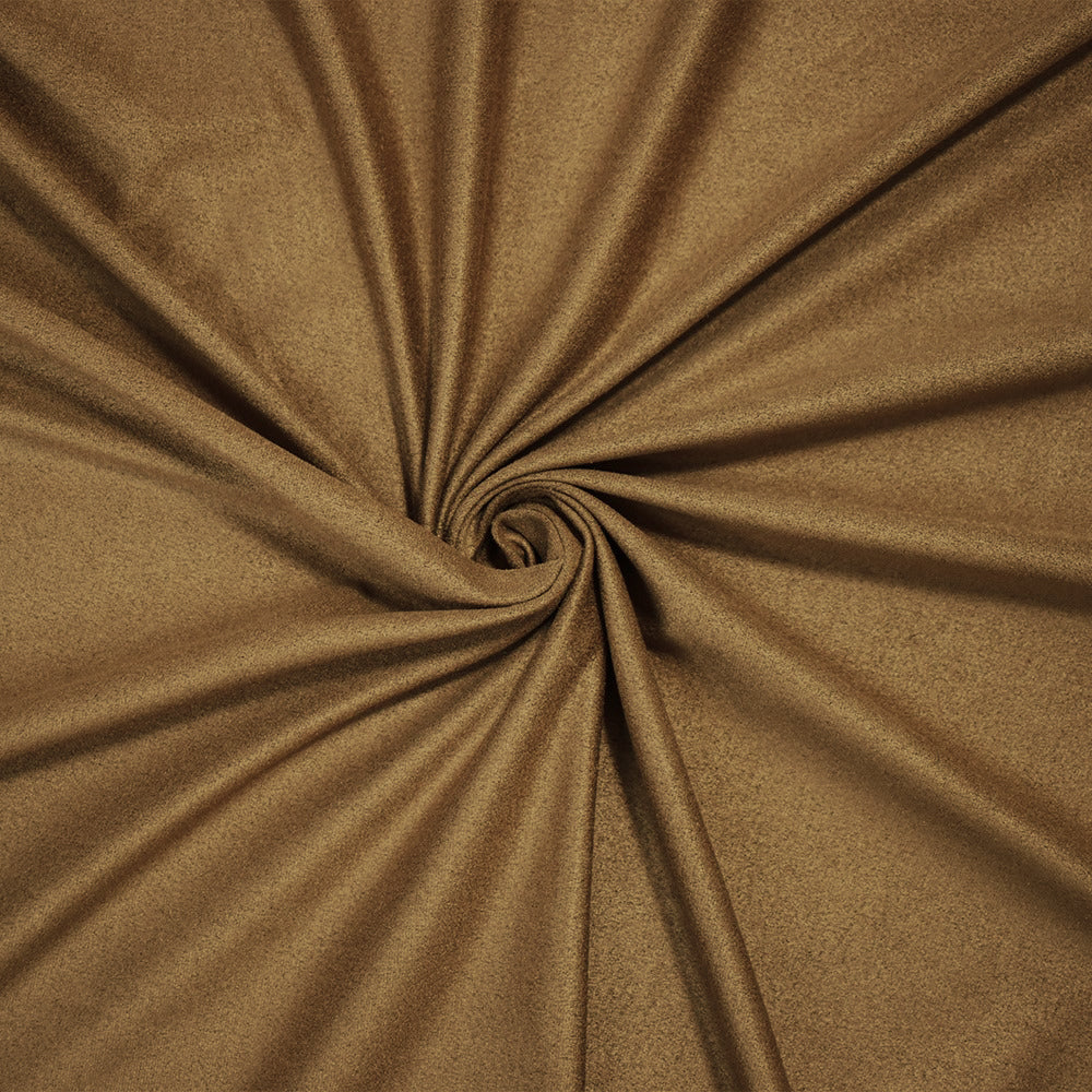 Brown Stretch Spandex Solid Microsuede Knit Fabric