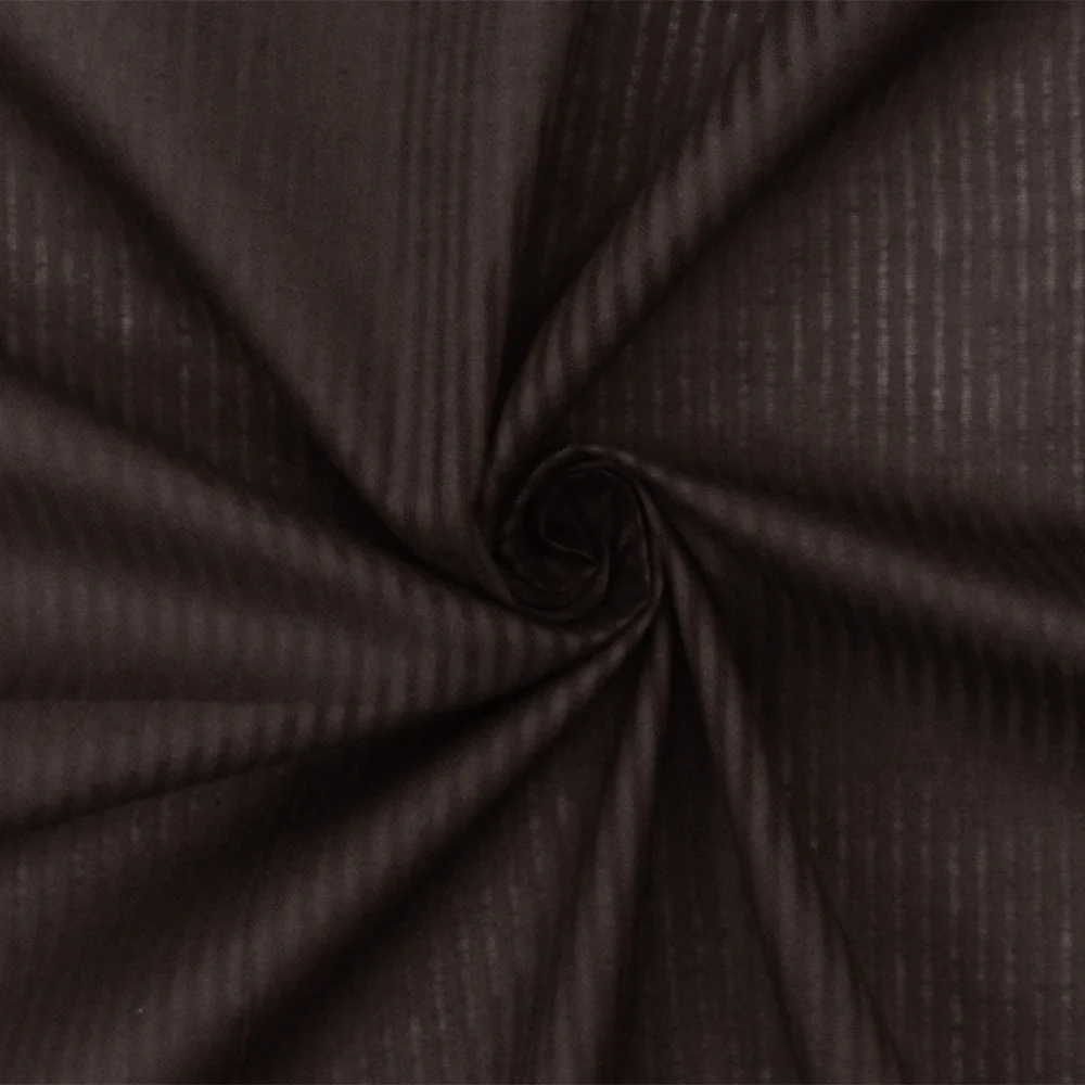 Brown Stripe Cotton Leno Woven Fabric - Image 3