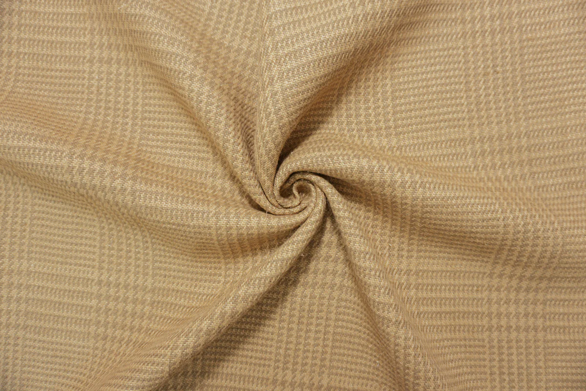 Brown Washed Linen Glen Plaid Home Decorating Fabric - Image 2