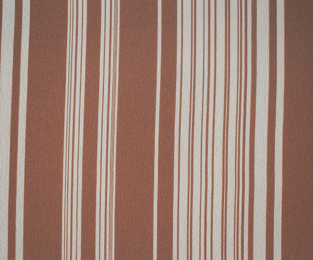 Brown-White Stripe Printed Poly Crepe Georgette Woven Fabric - Image 4
