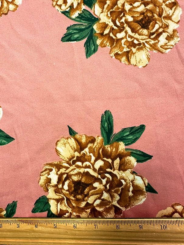 Carnation Multi Floral Print Scuba Knit Fabric - Image 3