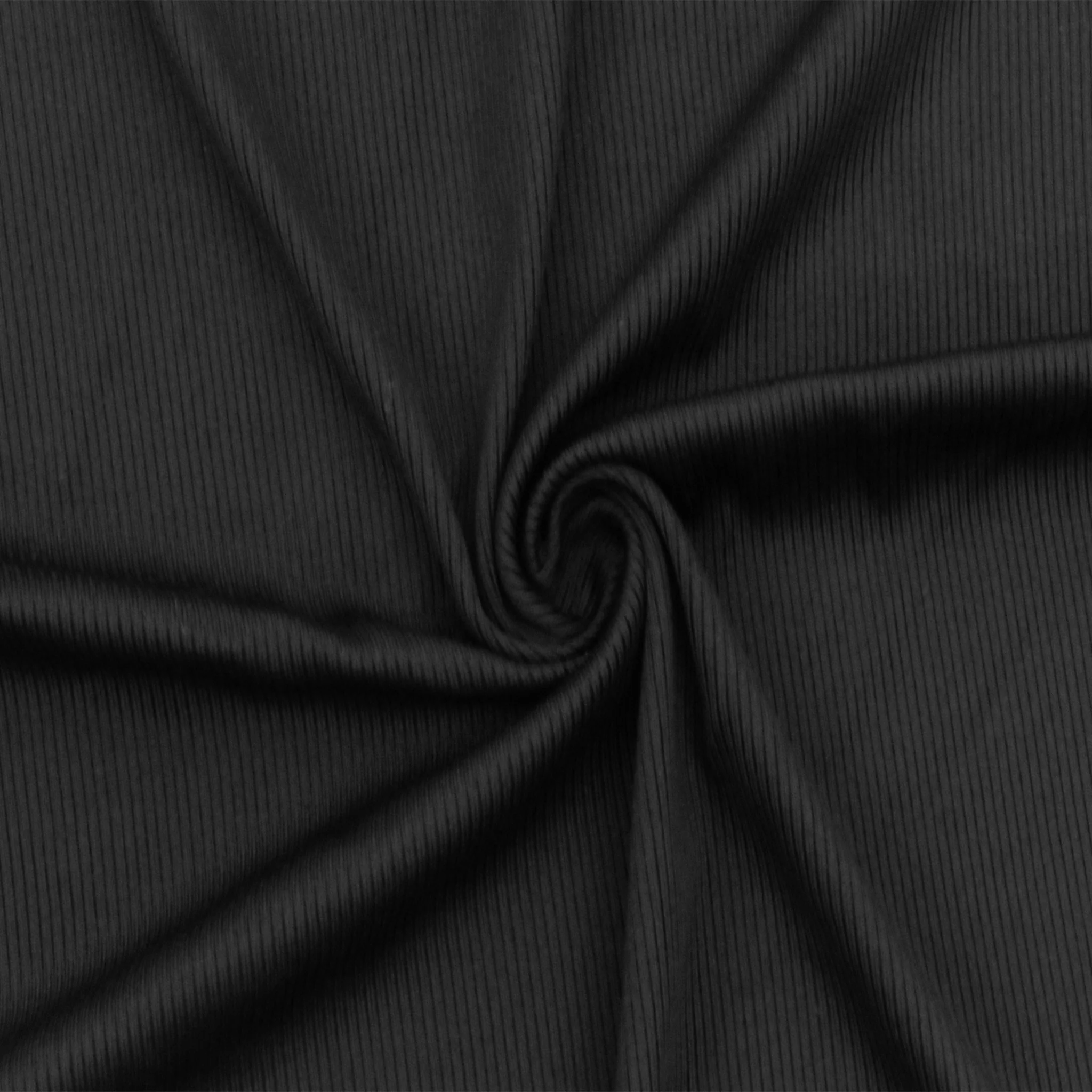 Cat Black Famous Maker Stretch 2x2 Rib Knit Yoga Activewear Fabric - Image 2