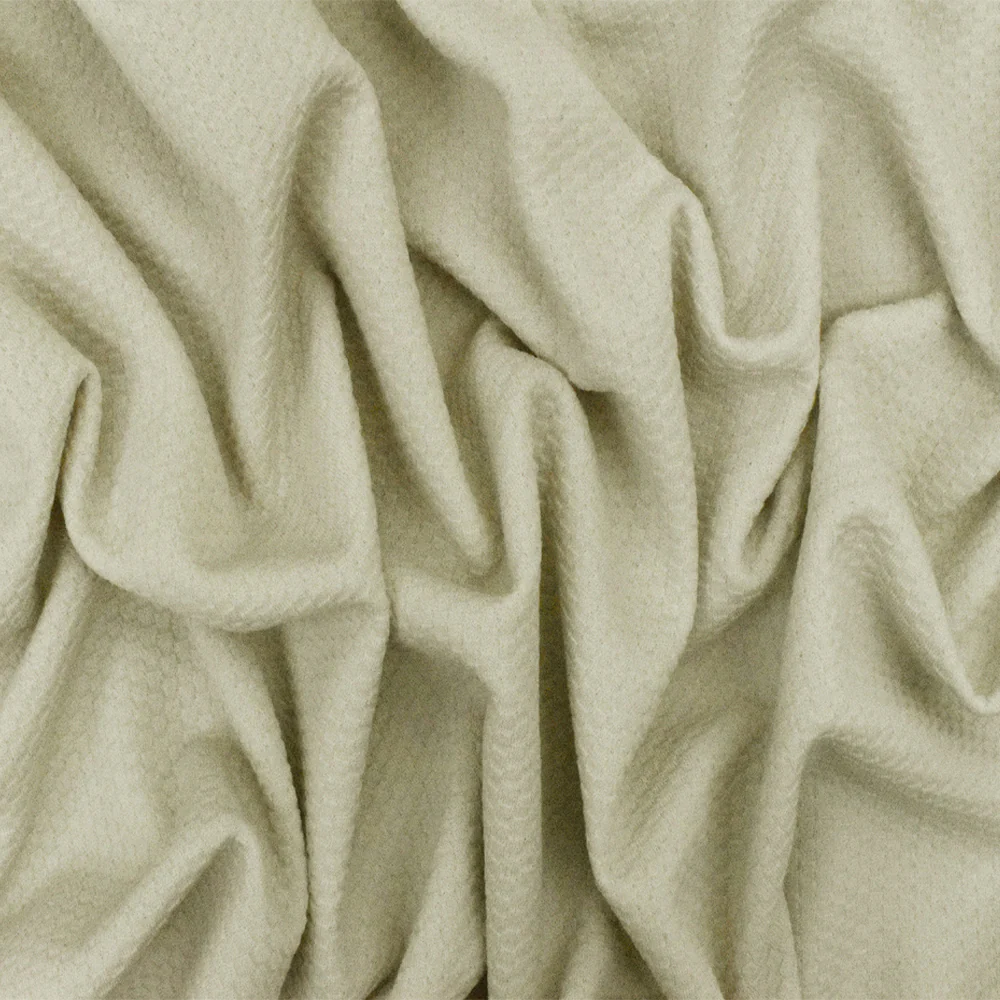 Ceramic Beige 3D Mini Tile Cloque Stretch Double Knit Fabric - Image 2