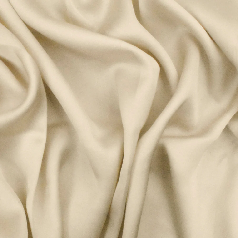 Champagne Beige Solid Rayon Satin Woven Fabric - Image 3