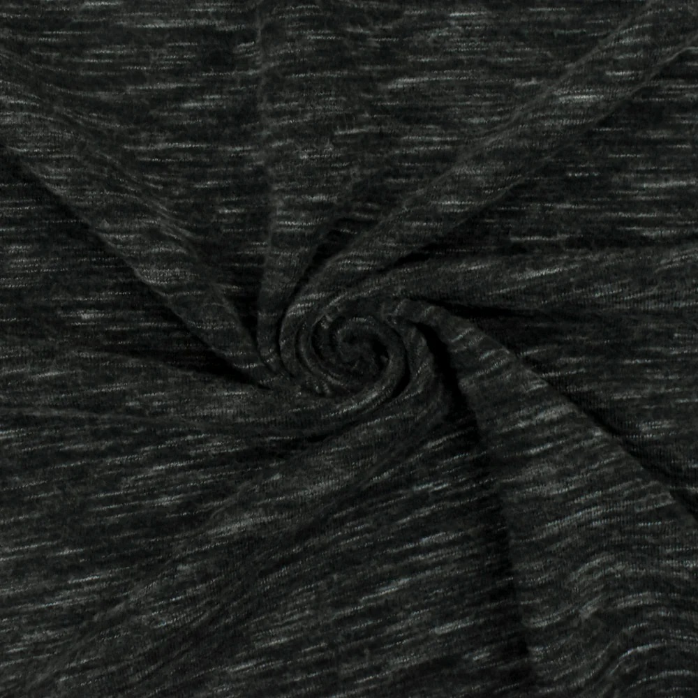 Charcoal Gray Famous Designer Textured Stretch Double Knit Fabric - Image 2