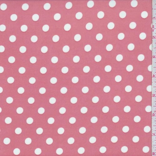 Clay Pink Dot Print Activewear Knit Fabric