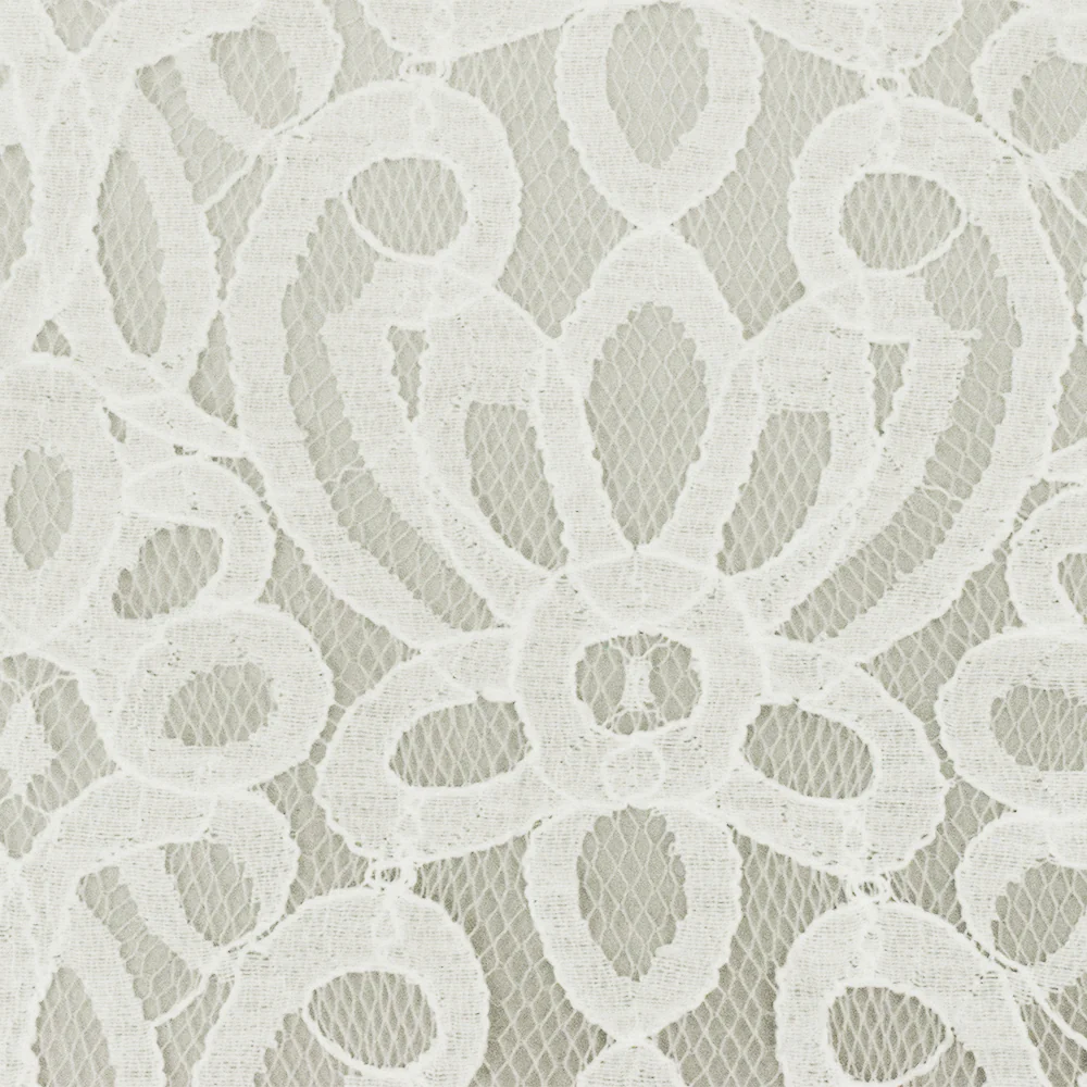 Cloud Ivory Baroque Cotton-Poly Lace Knit Fabric