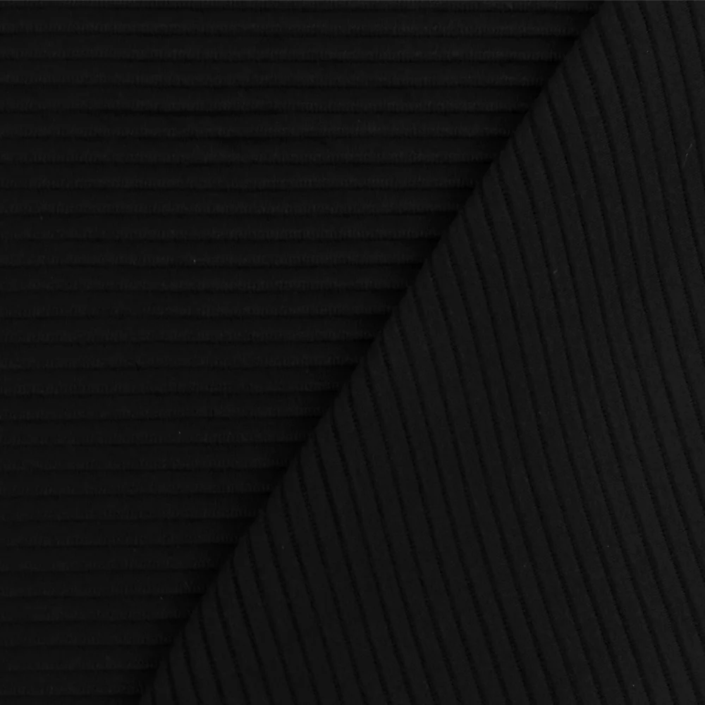 Cold Black Famous Maker 3D Stripe Stretch Activewear Knit Fabric - Image 4