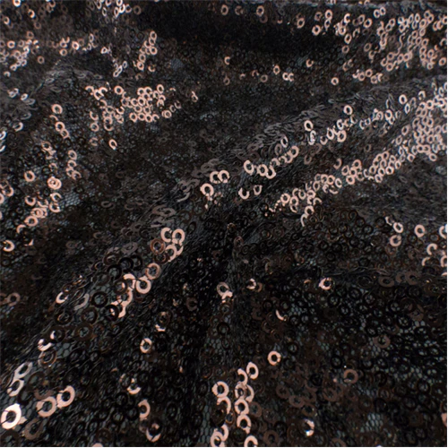 Copper Brown Sequin Mesh Fabric