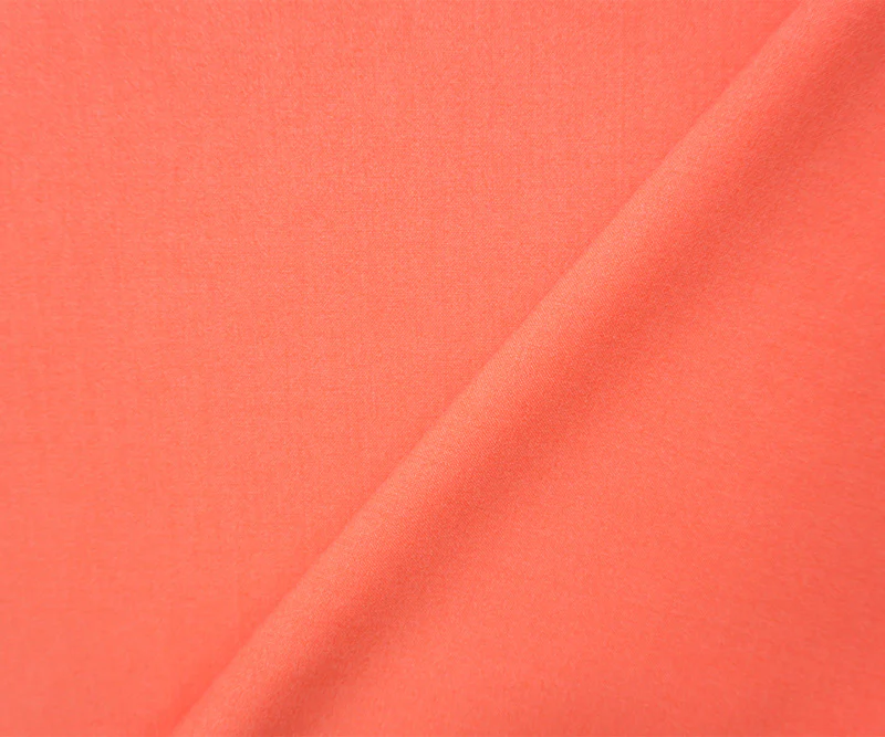 Coral Poly Rayon Spandex Stretch Solid Woven Suiting Fabric - Image 2