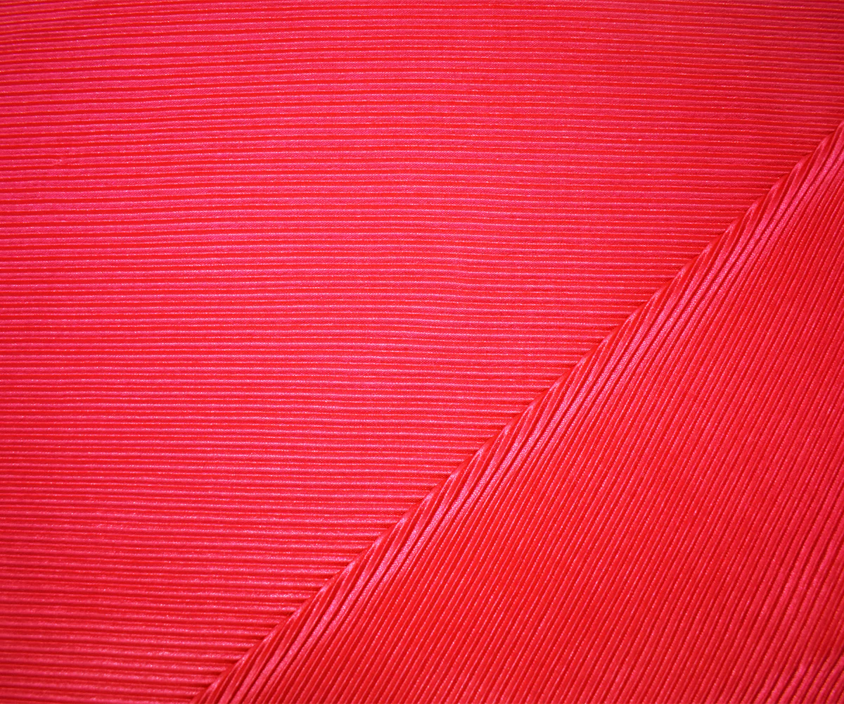Coral Red Poly Stretch Spandex Pleated Interlock Knit Fabric - Image 2