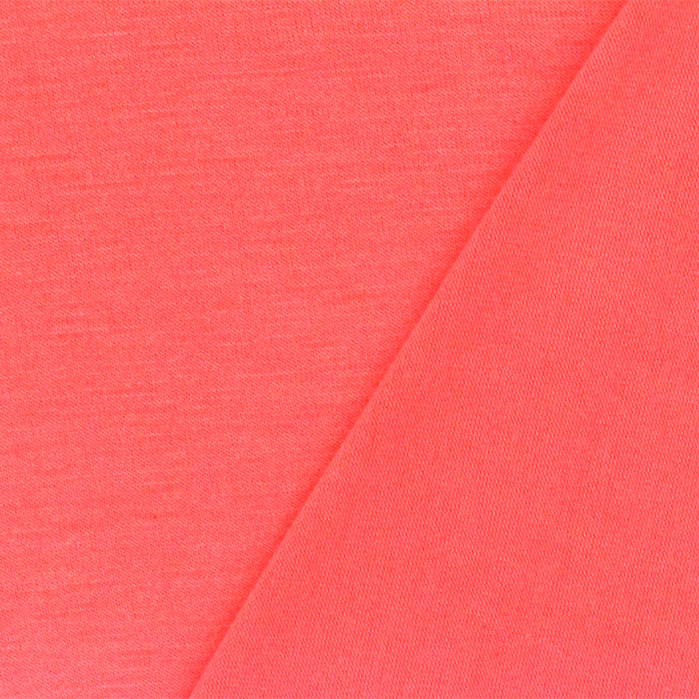 Coral Red Solid Stretch Rayon Jersey Knit Fabric - Image 3