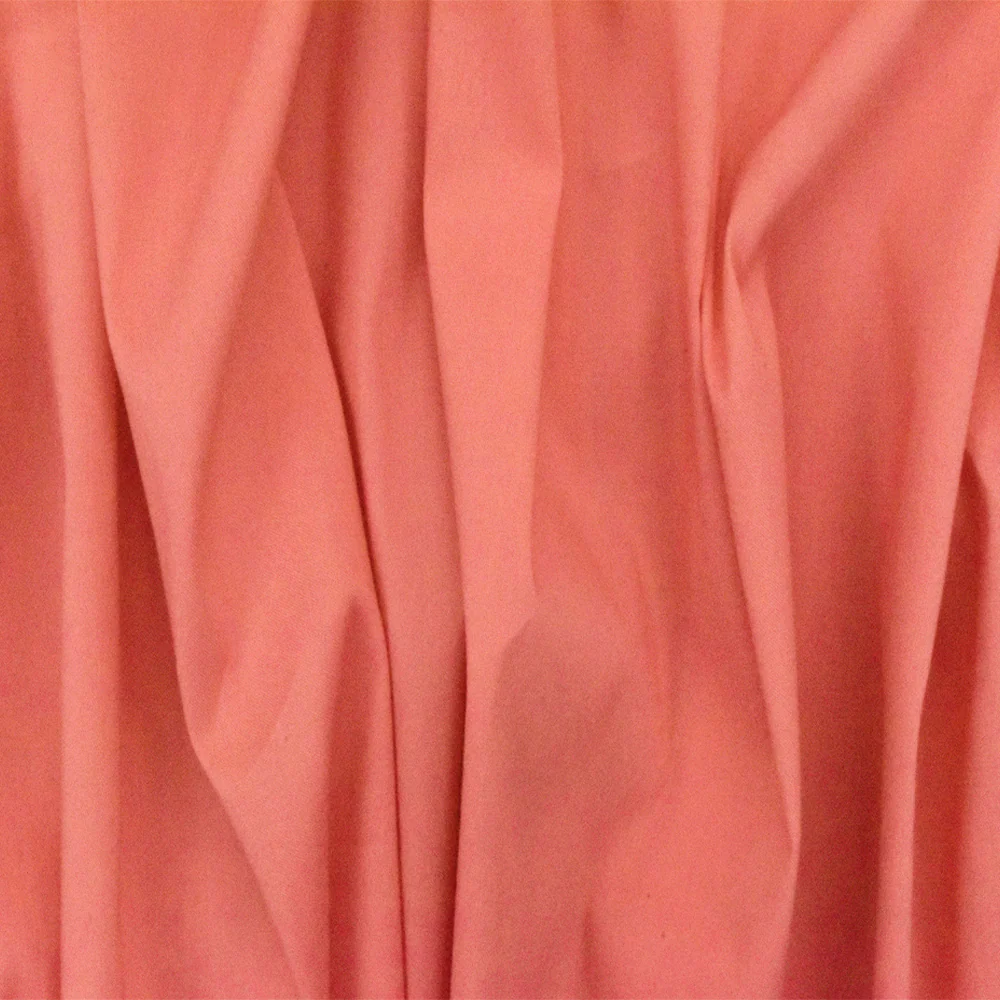 Coral Reef Pink Solid Stretch Cotton Blend Broadcloth Woven Fabric - Image 2