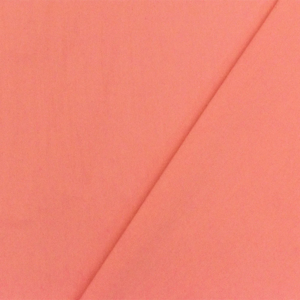Coral Reef Pink Solid Stretch Cotton Blend Broadcloth Woven Fabric - Image 3