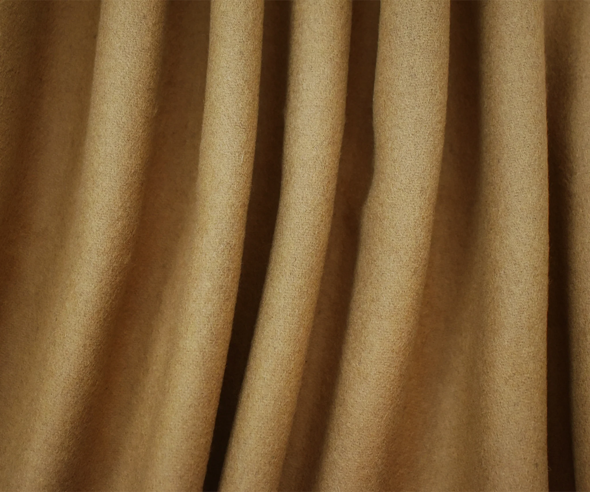 Cream Brown Melton Wool Solid Double Woven Coating Fabric - Image 3