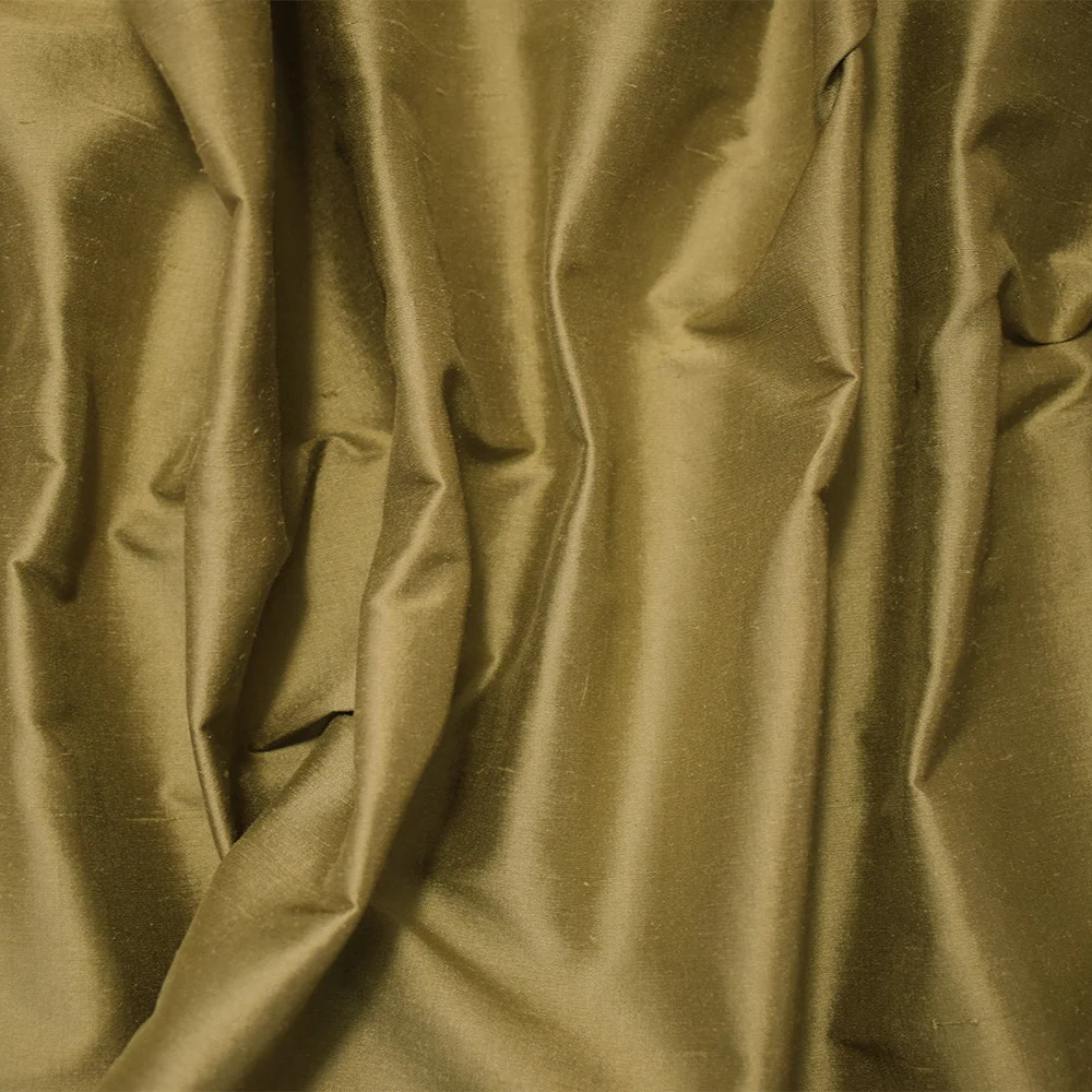 Cream Brown Silk Iridescent Dupioni Woven Fabric - Image 3