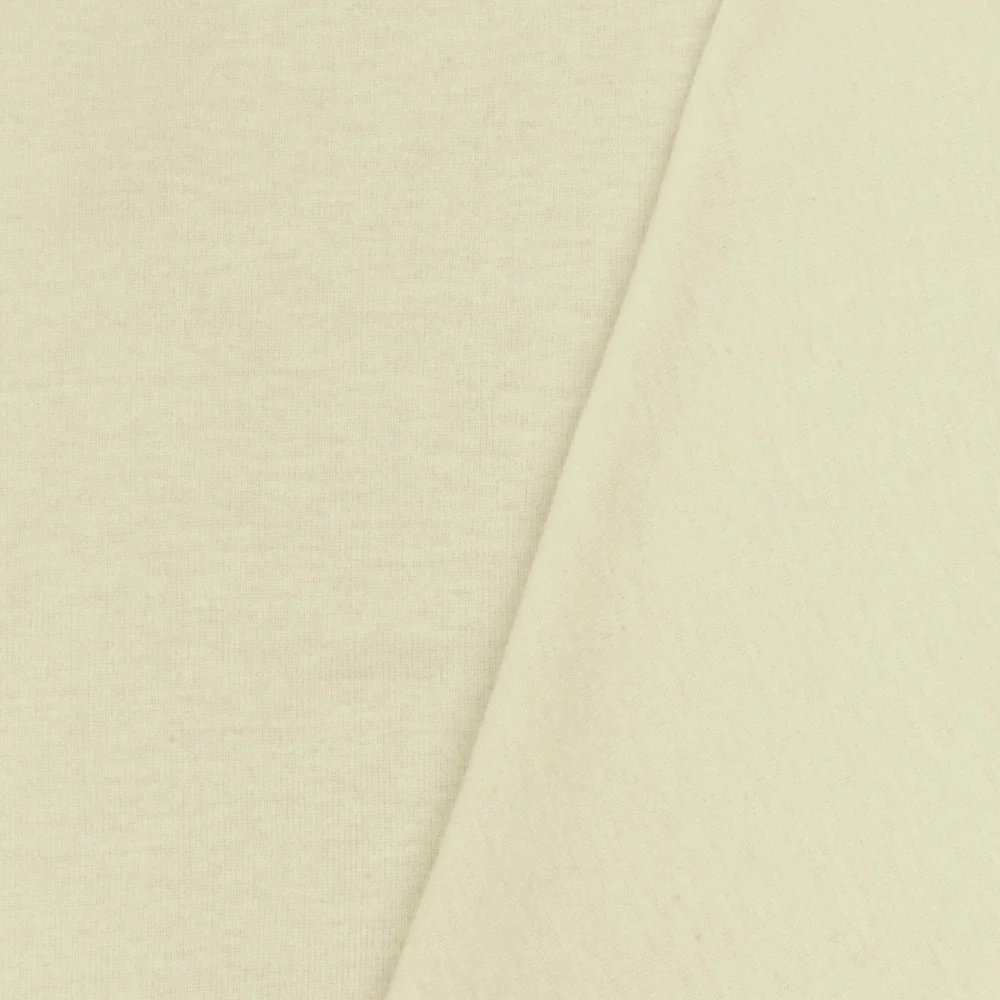 Cream Ivory Solid Stretch 1x1 Rib Knit Fabric - Image 4