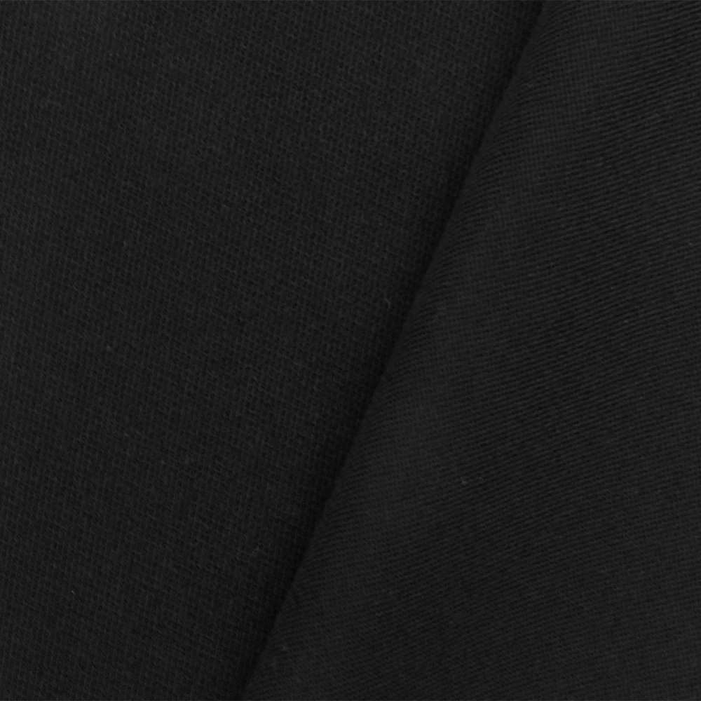 Crow Black Solid Wool Blend Selvedge Chino Twill Suiting Woven Fabric - Image 5
