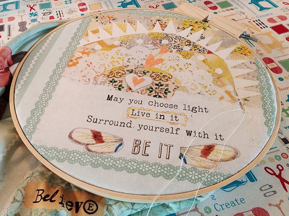 Darice Quilting-Slow Mindful Stitching-Embroidery Hoop 10" Wood Round 1 pc - Image 3