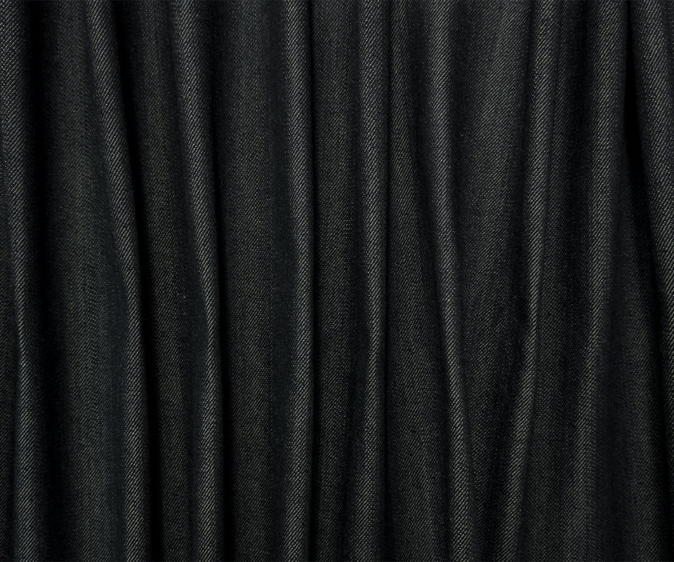 Dark Black 11 oz. Famous Denim Co. Cotton Stretch Denim Twill Woven Fabric - Image 2